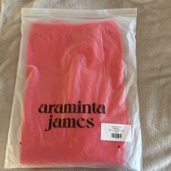 ARAMINTA JAMES Cotton Terry Column Skirt w Side Slit - Coral - L - (12) BNWT Bag - Picture 12 of 12